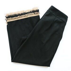 Lysse Black Capri Pants with Fringe
